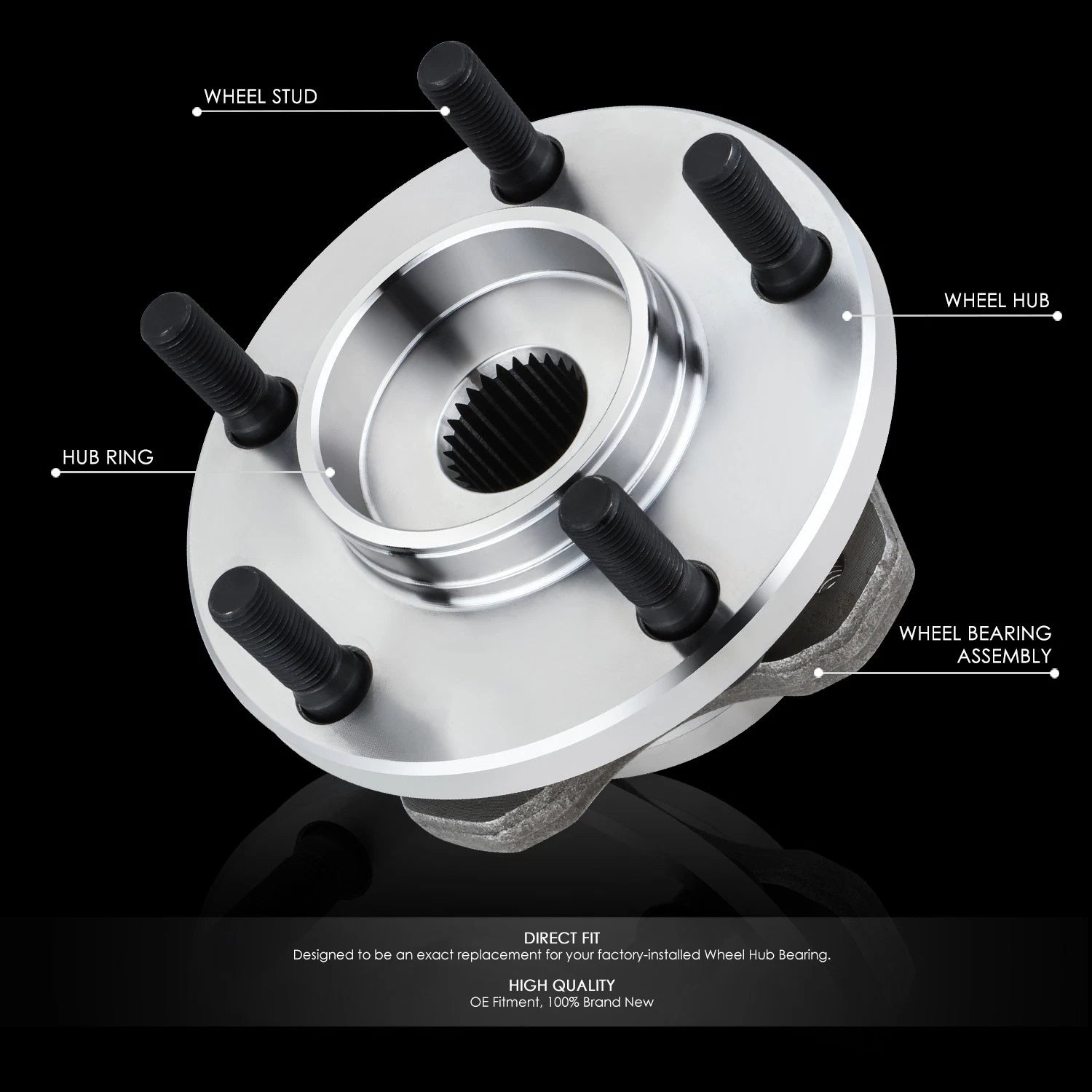 Set of 2 Wheel Bearing Hubs for Dodge Grand Caravan 1996–2008
