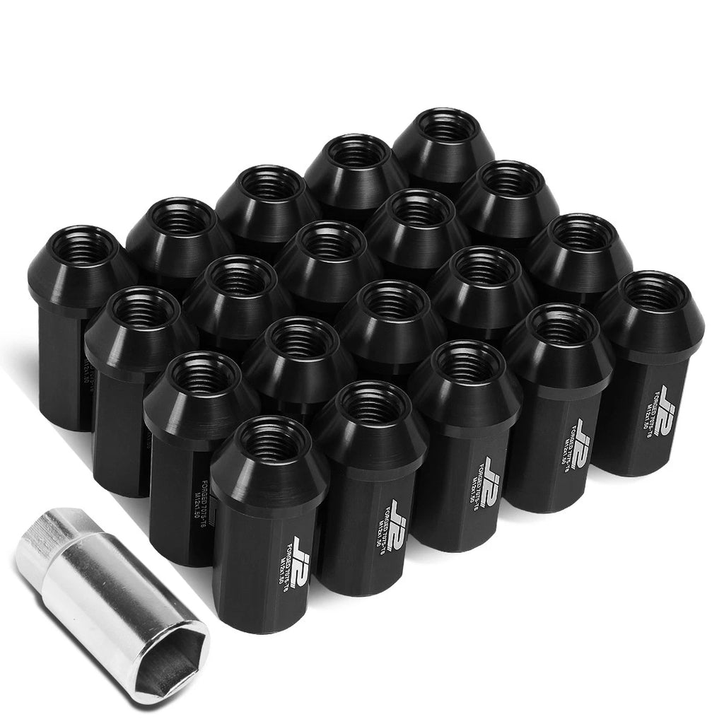 20 Pcs J2 7075-T6 Forged Aluminum Open-End Lug Nuts + Adapter for