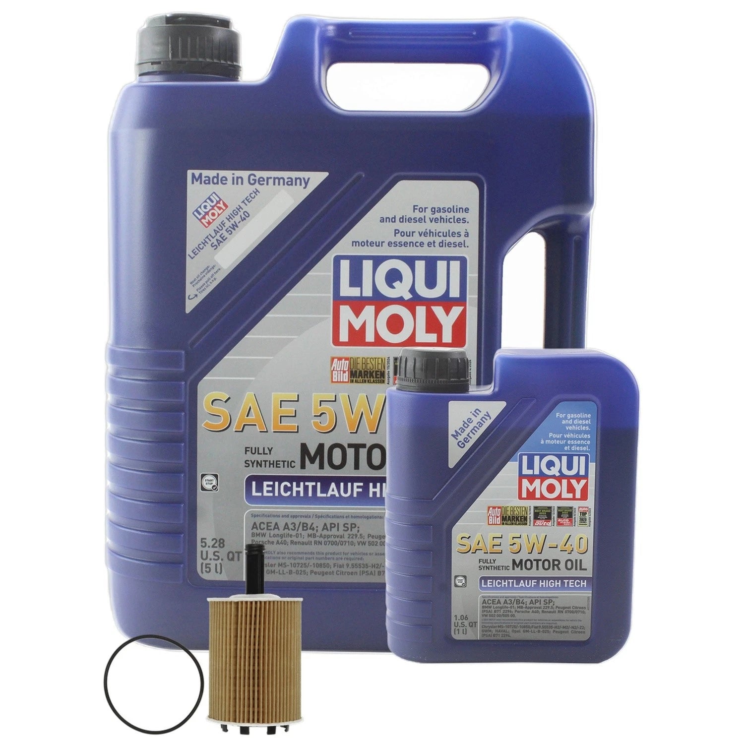 6L Engine Oil Change Kit for VW CC, Jetta (2011–2018) - Liqui Moly 5W40, Mahle