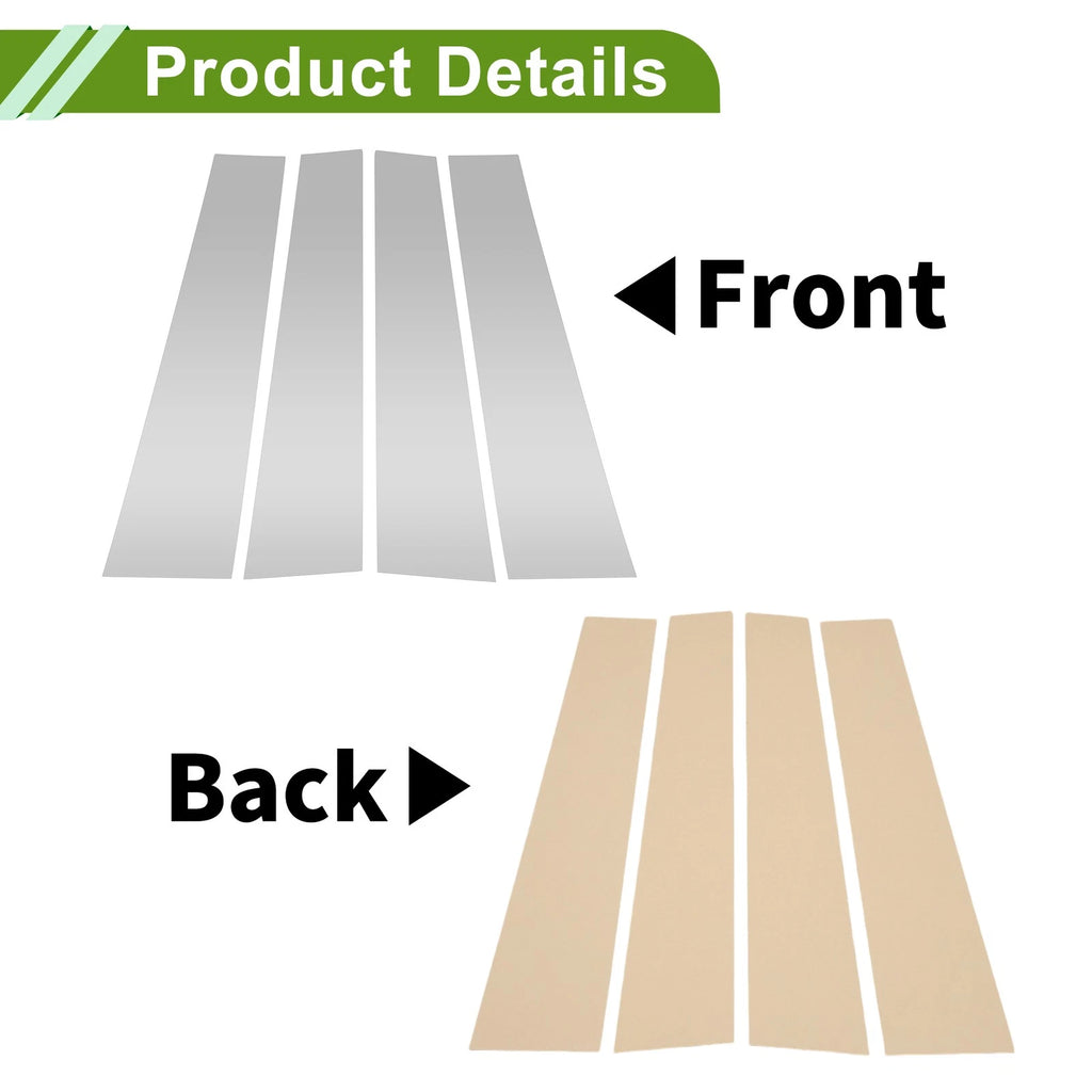 Set of 4 Pillar Window Trim for Dodge Ram (2019–2023) Silver Tone