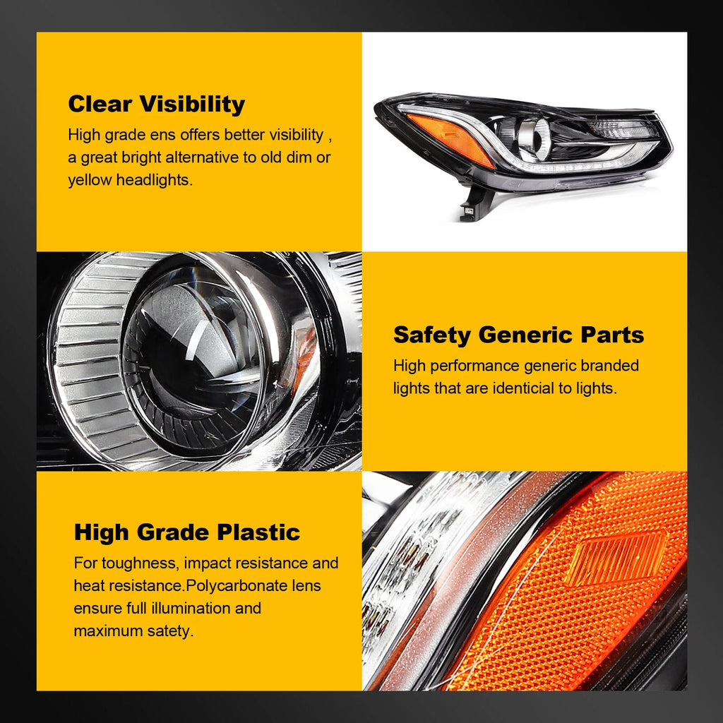 Set of 2 LED Headlights for Chevy Trax (2017–2022)