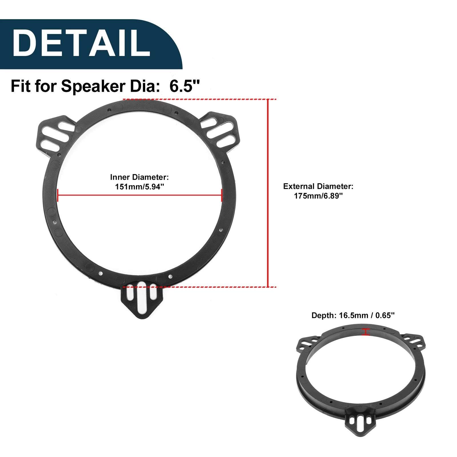 2X Speaker Spacer Ring Adapter for Nissan Murano (2008–2017)