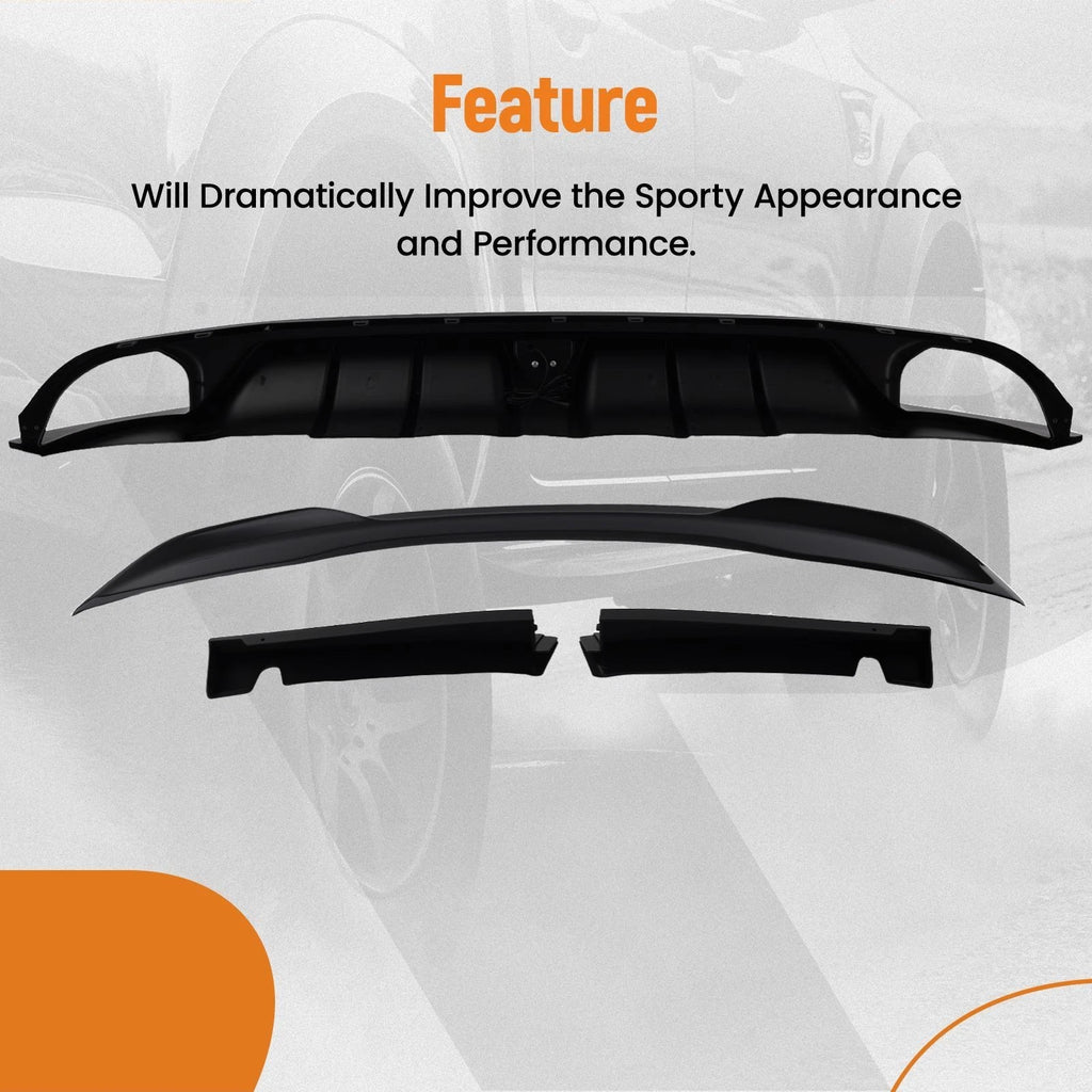 Trunk Spoiler & LED Rear Bumper Diffuser for Honda Civic (2022–2025)