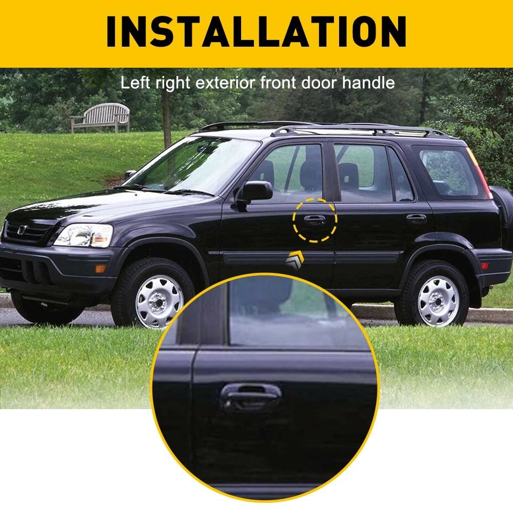 Pair Black Exterior Door Handles for Honda CR-V (1997–2001)