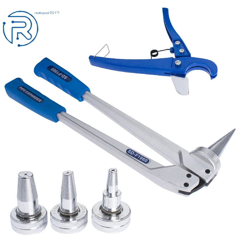 PEX expansion tool kit for plumbing (1/2", 3/4", 1")