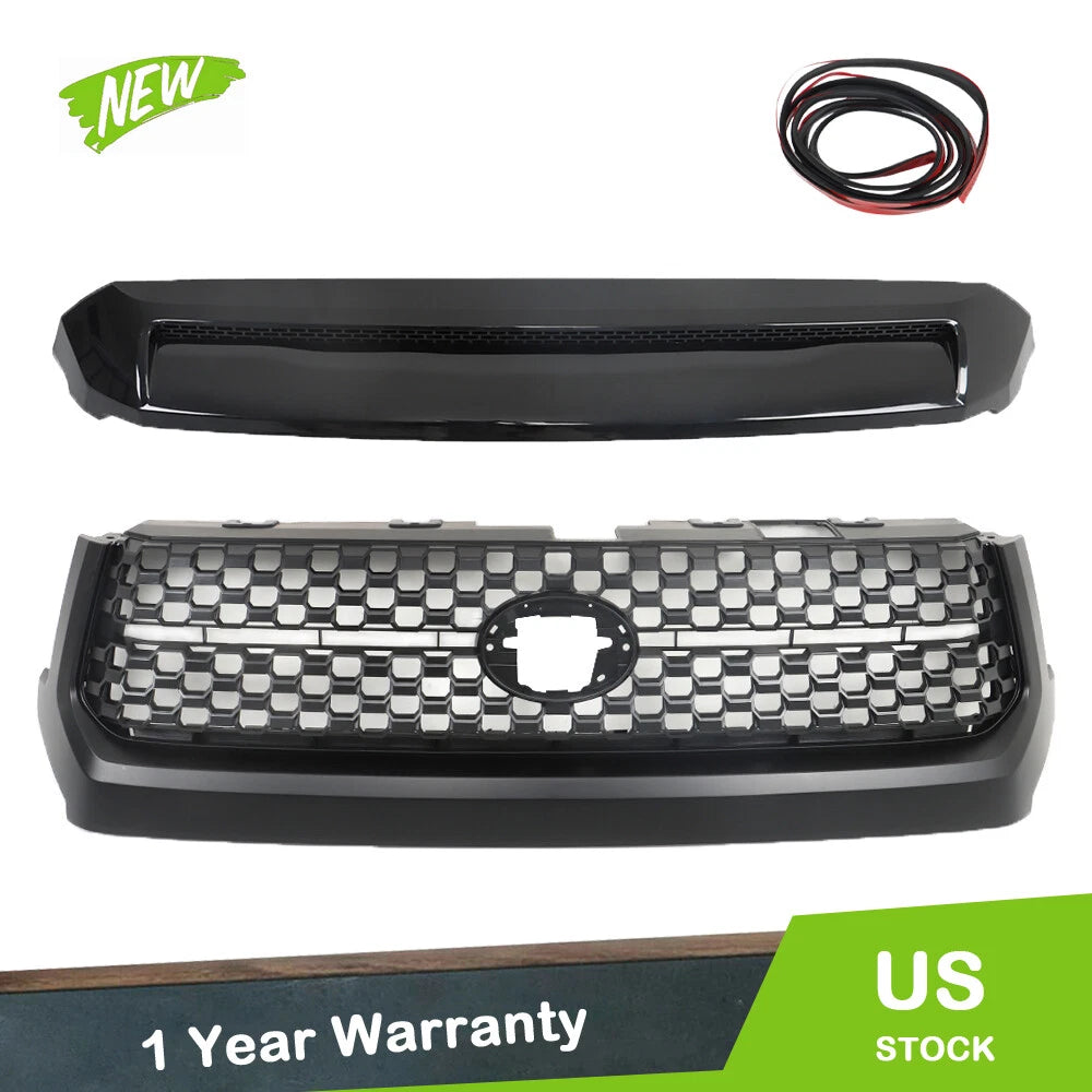 Set of 2 Front Grille & Hood Bulge Moldings for Toyota Tundra (2014–2020)