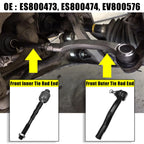 Set of 4 Front Inner Outer Tie Rod End Link Kit EV800576 for Lincoln MKX (2007–2015)
