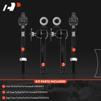 Set of 4 Inner & Outer Tie Rod Ends for Hyundai Tucson (2005–2009) Kia Sportage
