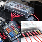 12 Way Blade Fuse Block Box Holder with LED Indicator for Universal (12V)
