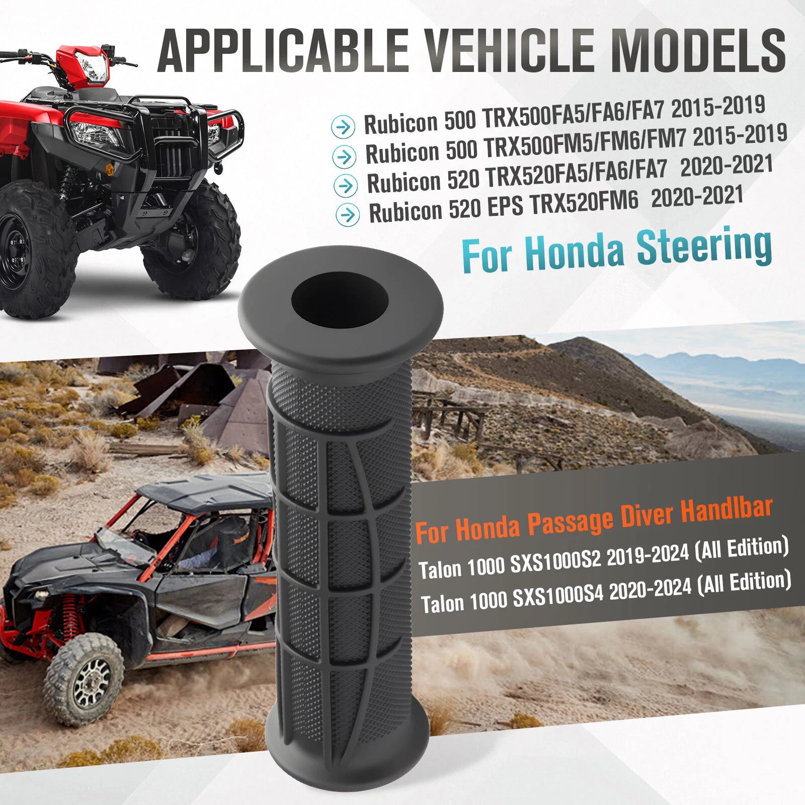 Handlebar Grips for Honda Foreman Rubicon 500 TRX500 TRX520 (2015–2021) 53165-HR6-A60