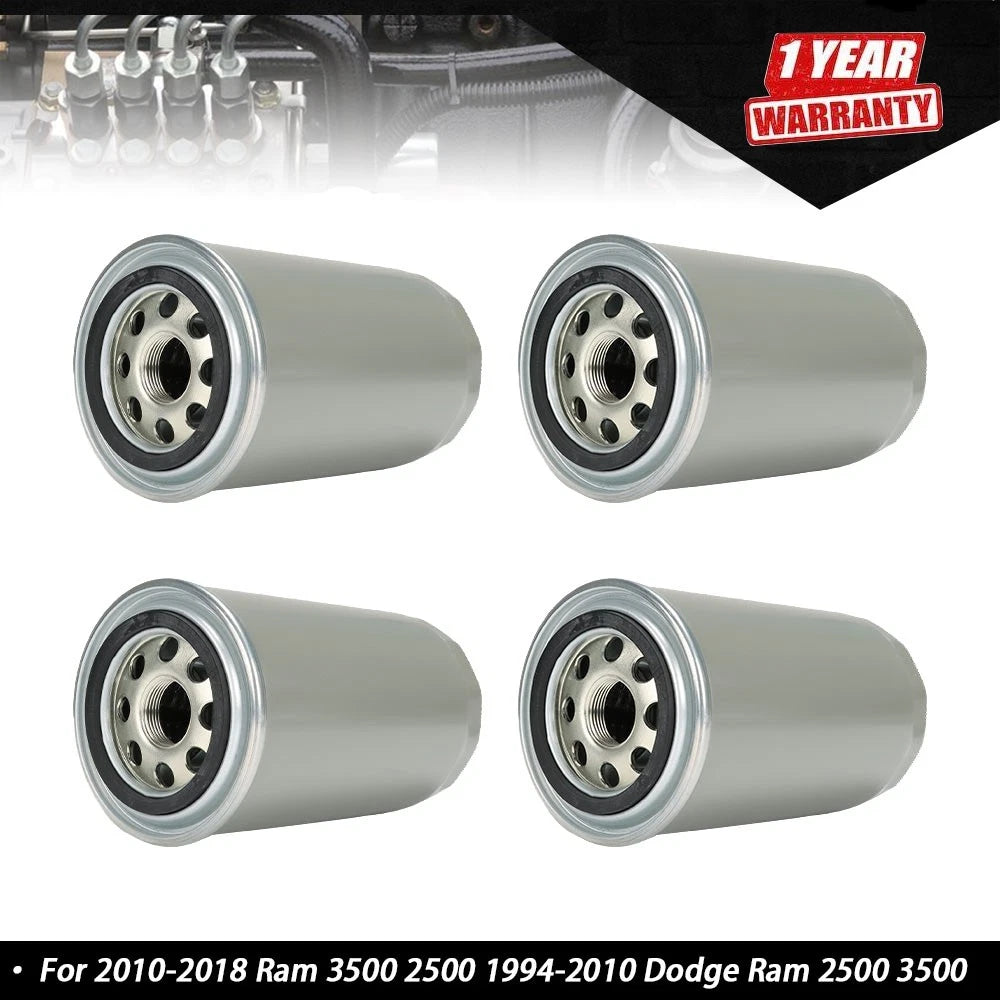 Set of 4 Diesel Engine Oil Filters for Ram 3500 2500 (2010â2018)
