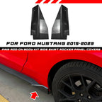 Carbon Look Side Skirt Rocker Extension Lips for Ford Mustang (2015–2023)