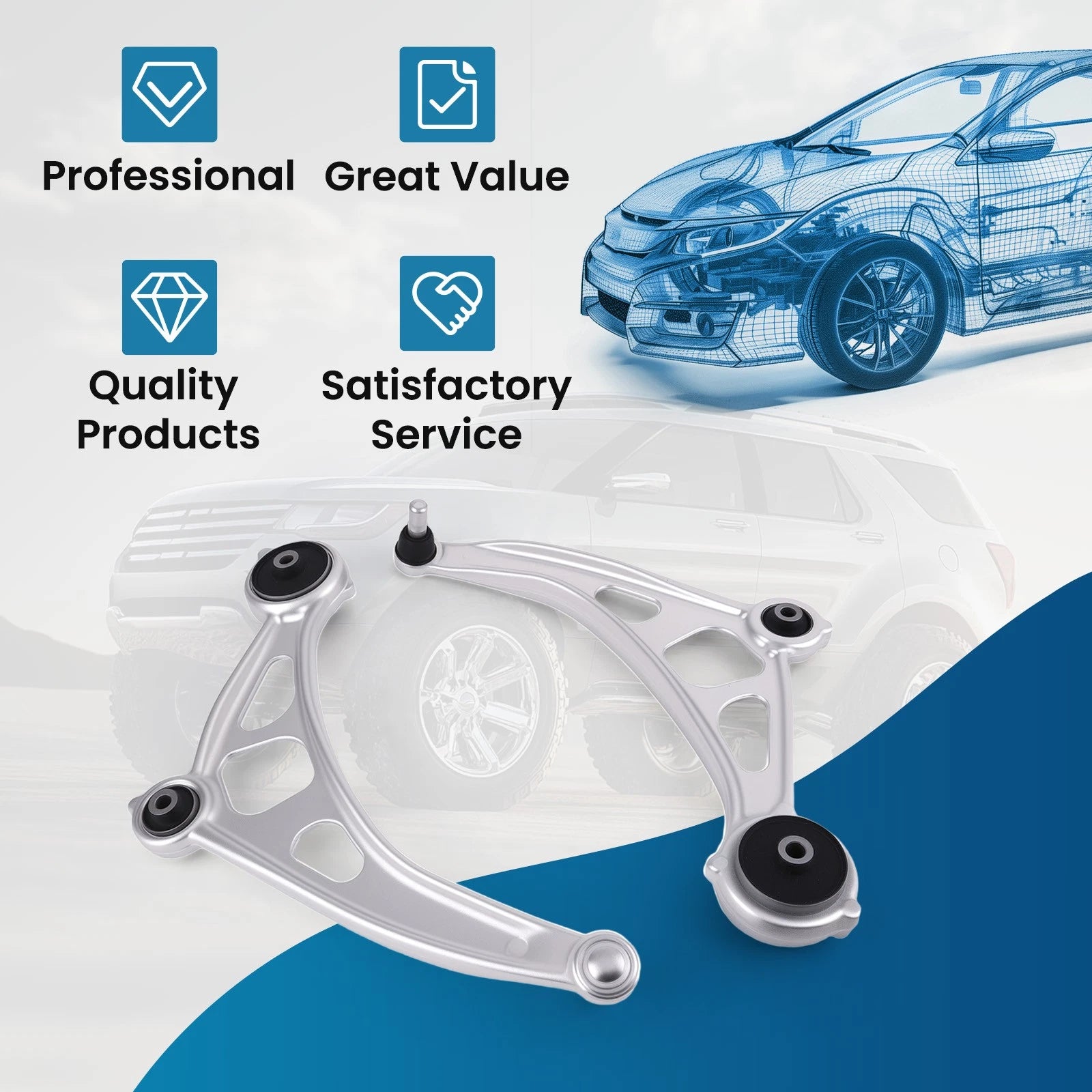 Set of 2 Lower Control Arms with Ball Joints for Nissan Murano (2015–2022)