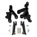 Front Rider Driver Footpegs Footrests Brackets for Suzuki GSXR1000 (2003–2004) Black