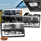 C-Shape LED DRL Headlights for Chevy GMC C/K Suburban Tahoe Yukon (1988–2000)
