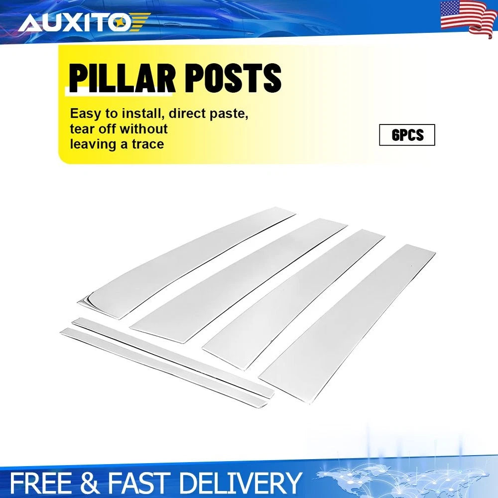 6-Piece Chrome Pillar Post Covers for Cadillac Deville DTS (2000–2011)