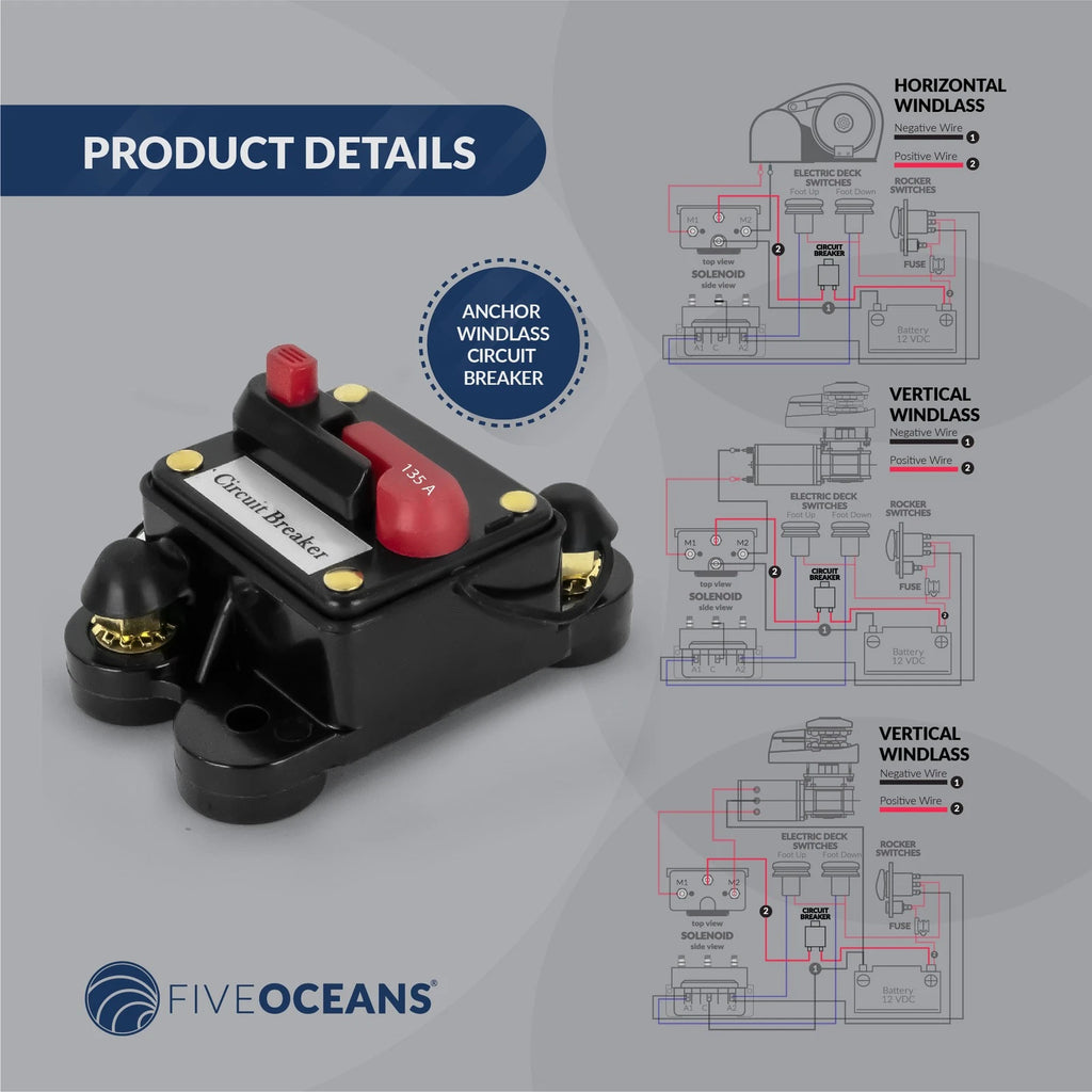 135 Amp Circuit Breaker for Anchor Windlass 12V FO3297