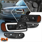 LED DRL Headlights for GMC Sierra/Yukon 1500 Denali (2002–2006) Smoked/Clear