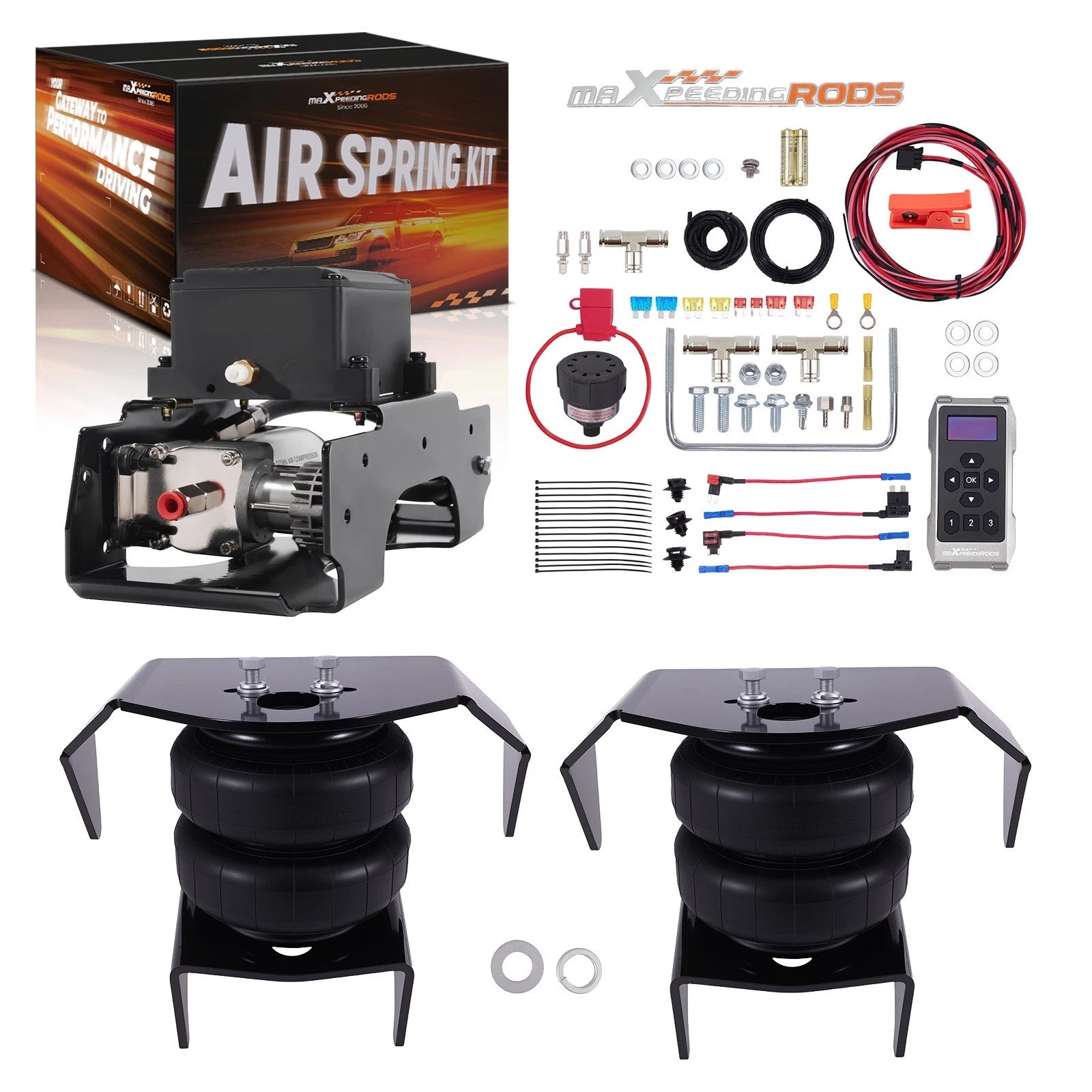 Rear Weld On Air Ride Mounting Brackets & 2500 lb Bags for