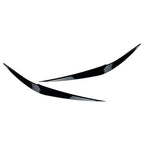 2 Pcs Glossy Black ABS Headlight Eyebrow Eyelid Trim for BMW X1 (2016–2020)
