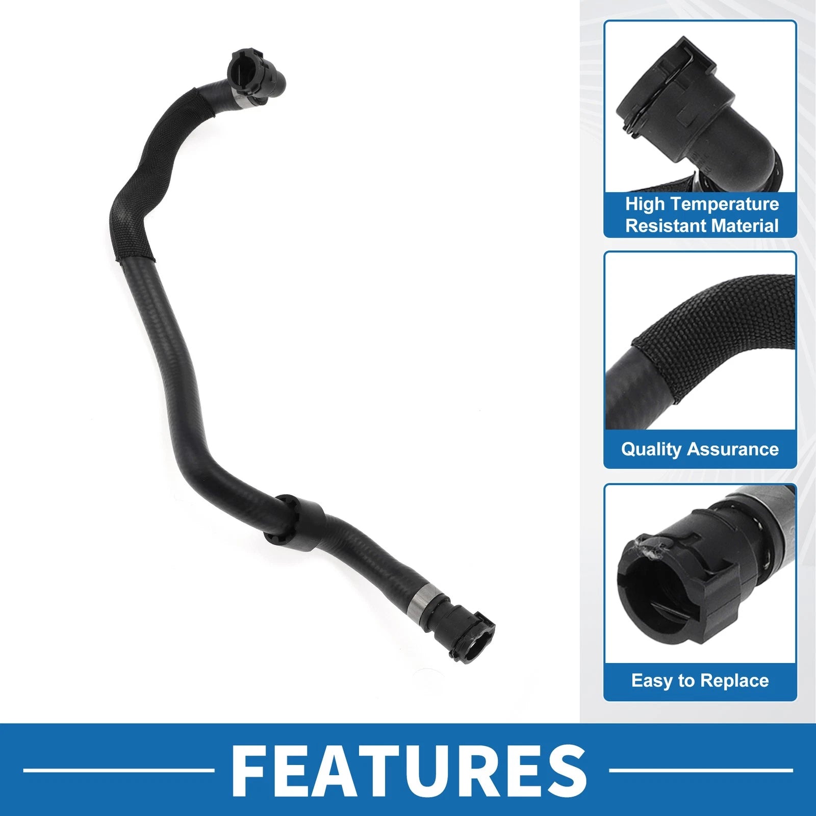 Engine Radiator Hose No. 17127580960 for BMW 740i (2011–2012) Rubber Black