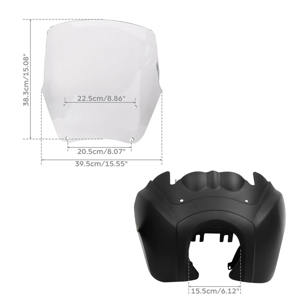 Front Fairing with 15'' Windshield for Harley Dyna Street Fat Bob