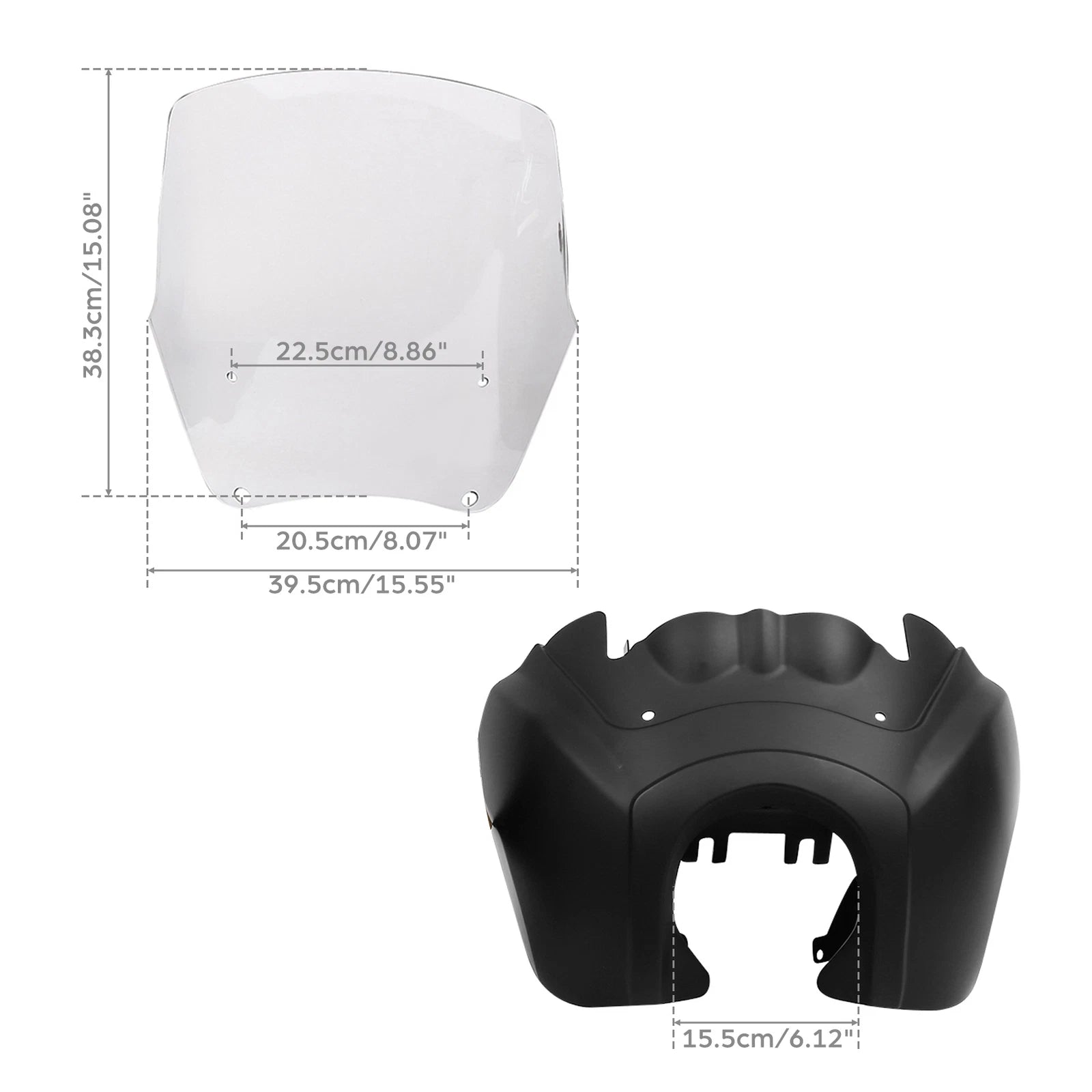 Front Fairing with 15'' Windshield for Harley Dyna Street Fat Bob