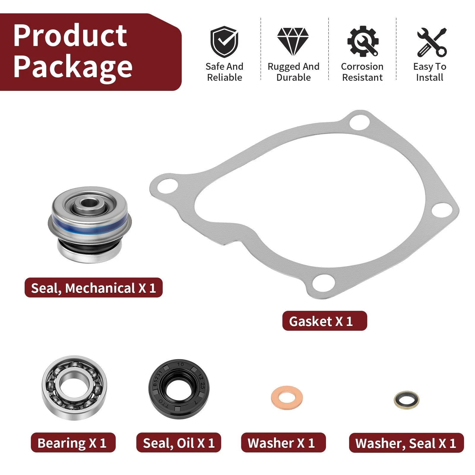 Water Pump Seal Kit for Polaris Sportsman 500, 400, Scrambler, Ranger 3084837