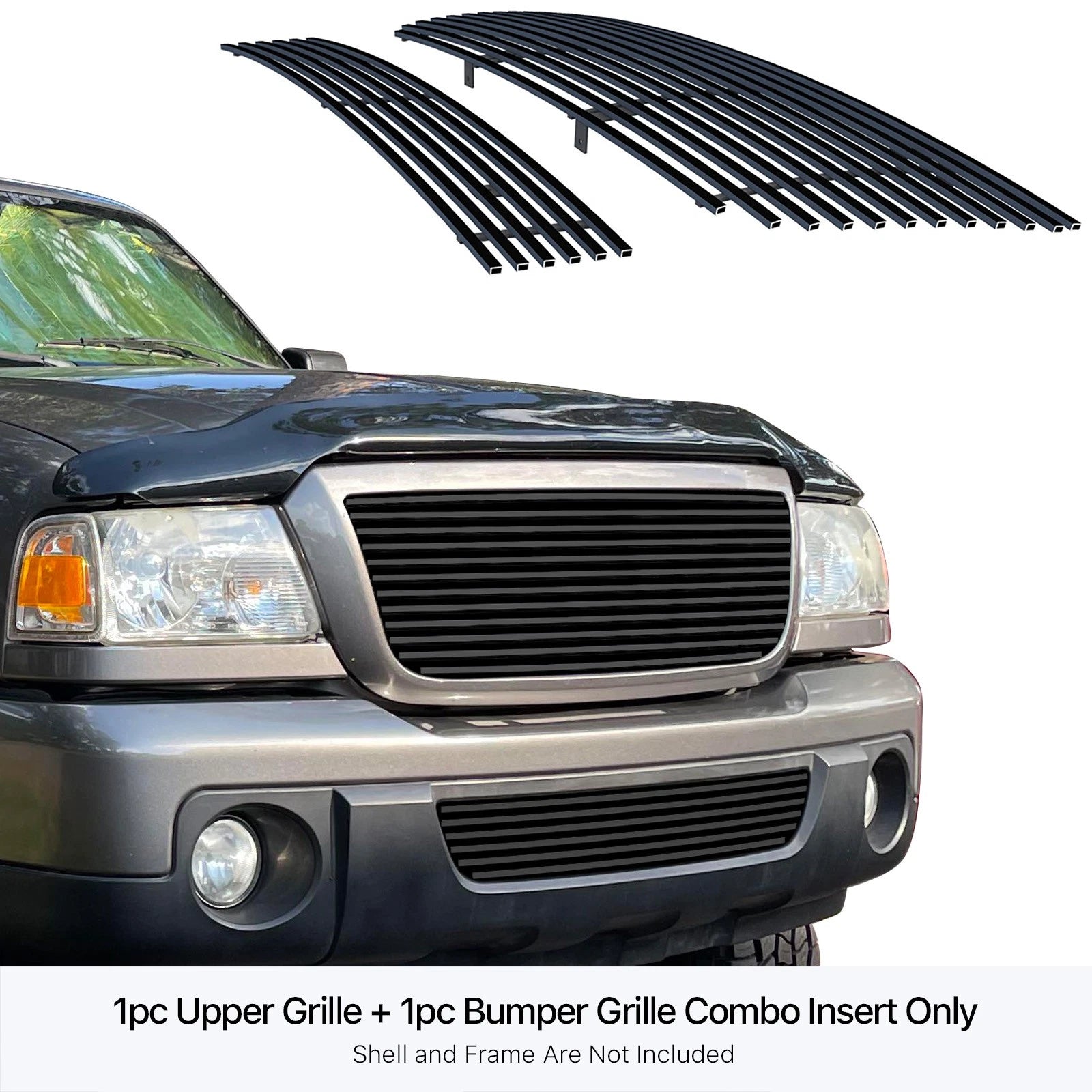 Black Billet Grille Combo Insert for Ford Ranger (2006-2012)
