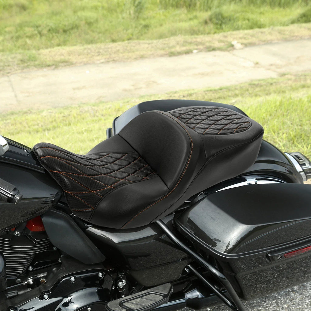 Rider Passenger Pillion Seat for Harley Touring CVO Street Road Glide (09-23)