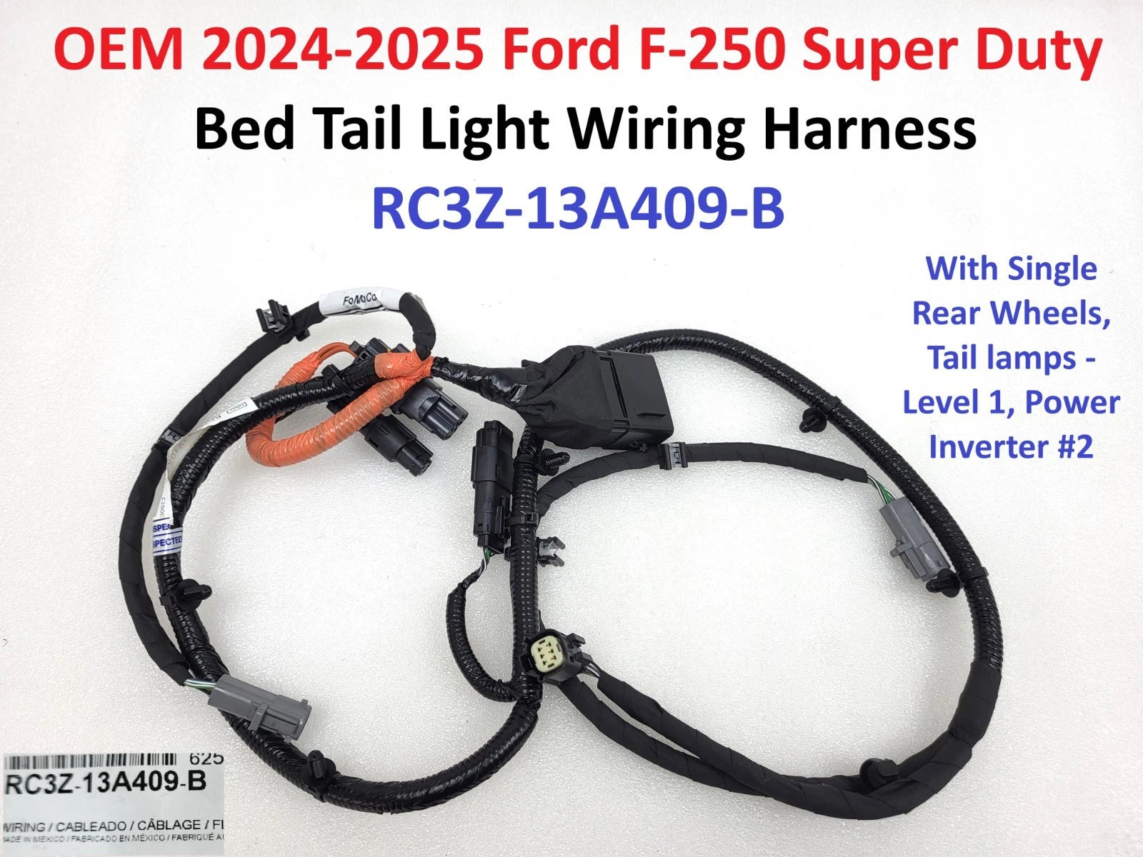 Tail Light Wiring Harness for Ford F-250 Super Duty (2024–2025) OEM RC3Z-13A409-B