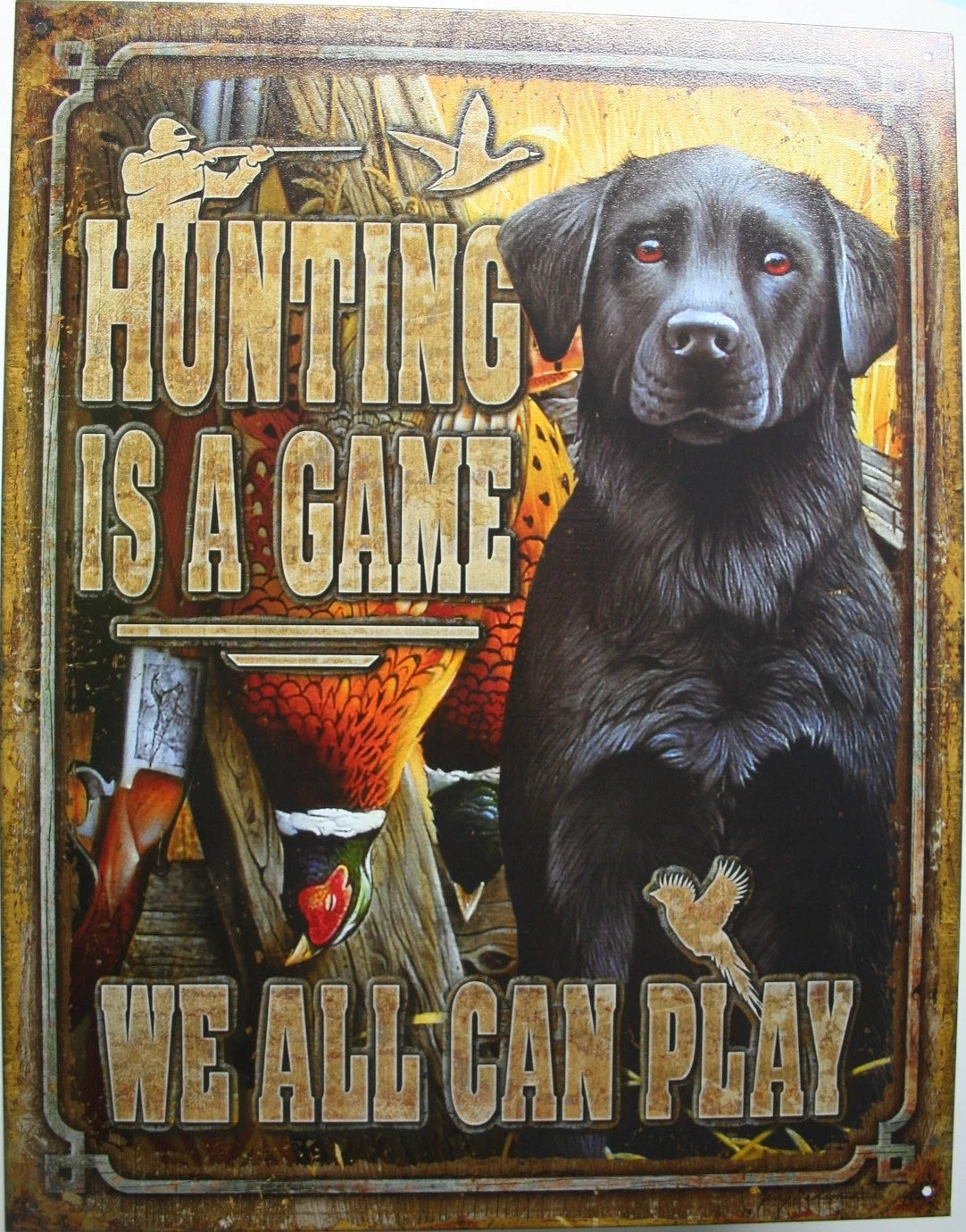 Tin Metal Sign for Lab Dog Duck Grouse Decoy (2214)