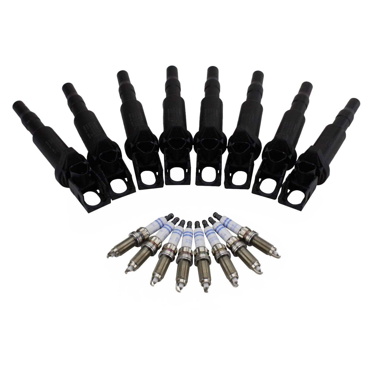 Set of 8 Ignition Coils & Double Platinum Spark Plugs for BMW 4.4 V8 N63 S63