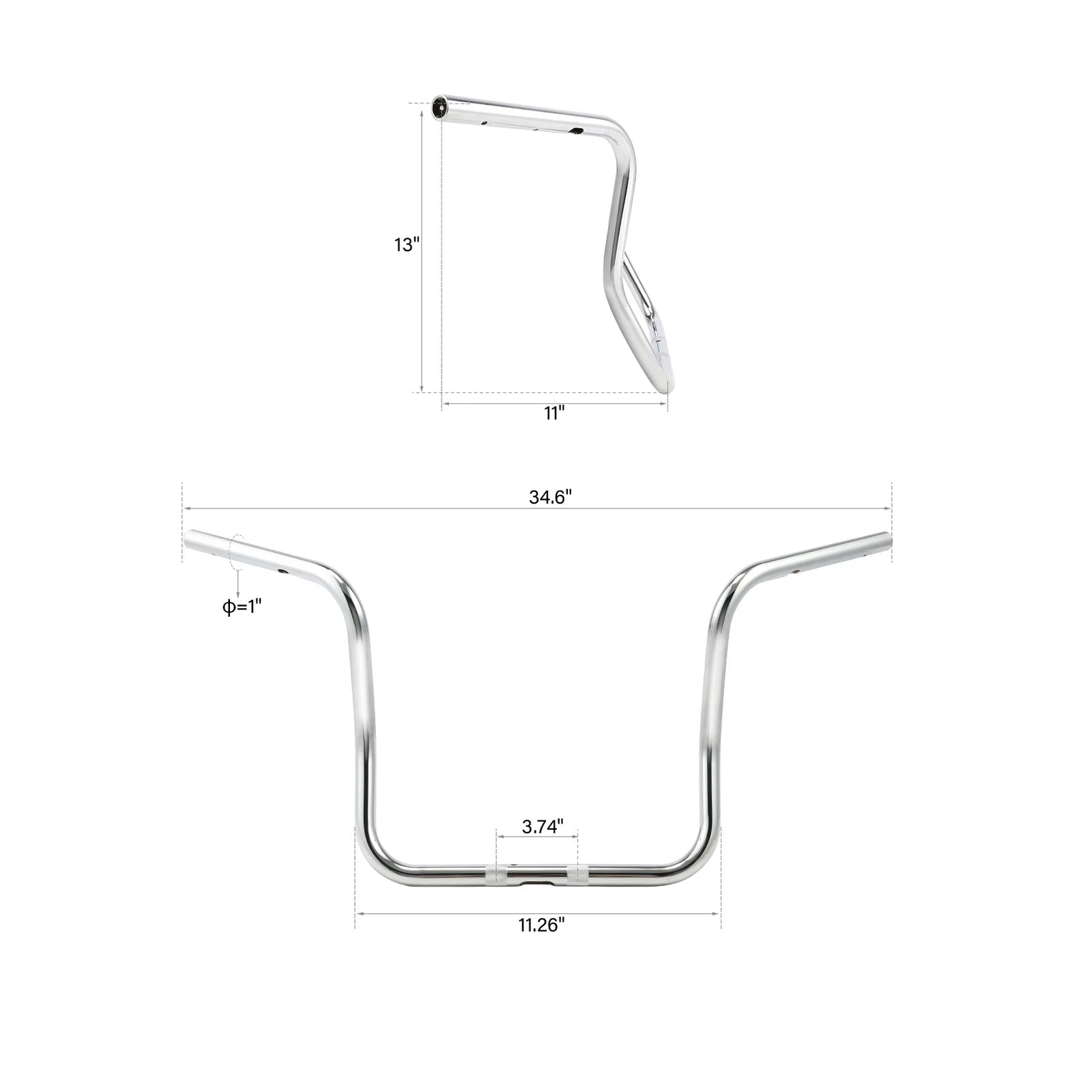 14" Rise Ape Hanger Handlebar for Harley CVO Street Glide FLHXSE (2023–2025) Chrome