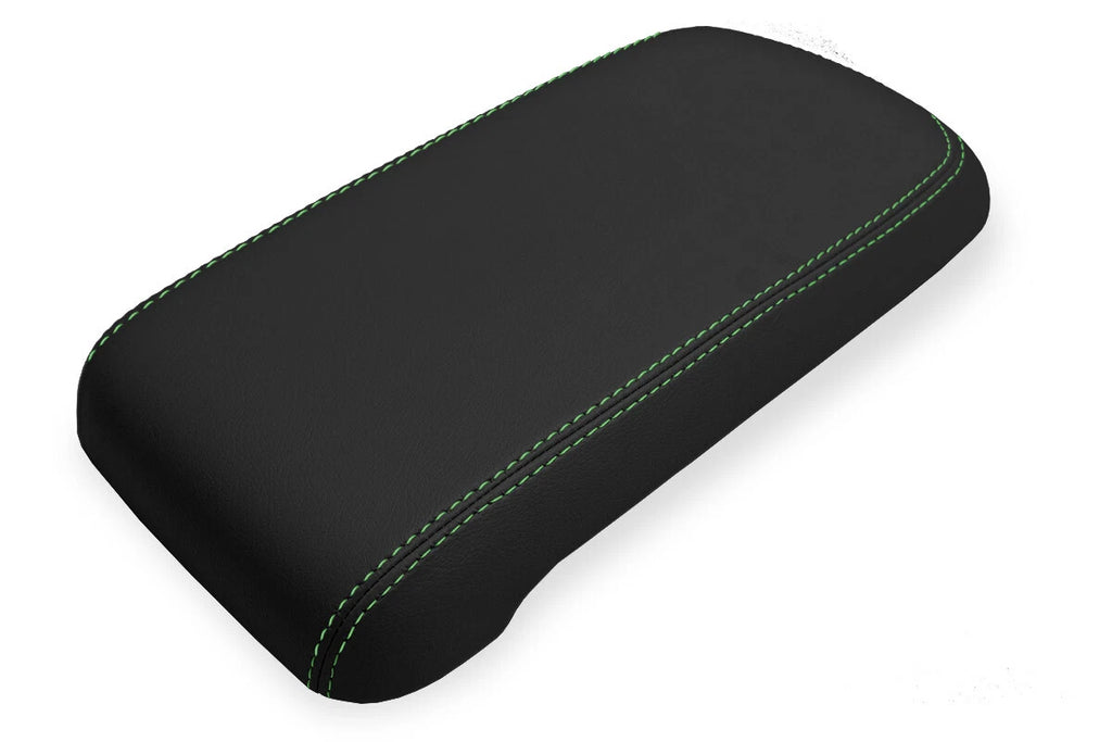 Leather Console Lid Armrest Cover for Chevrolet Colorado (2015–2022) Green Stitch