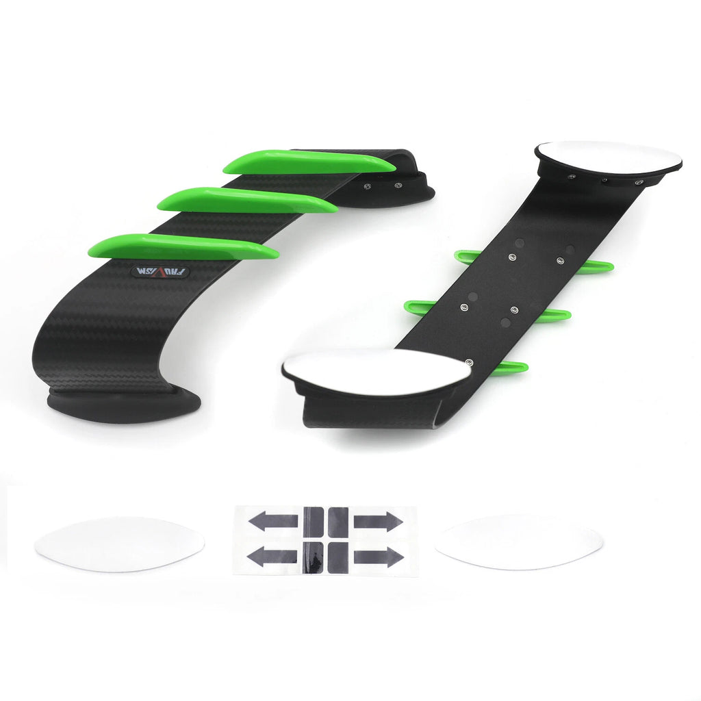 2X Green Motorcycle Side Winglet Air Deflector for Kawasaki