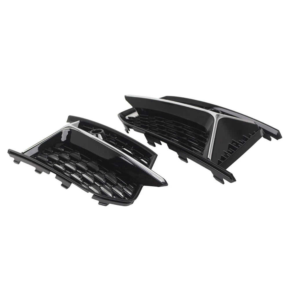 1 Pair Chrome Front Fog Light Grille Cover for Audi A6 S6 C8 (2018–2024)