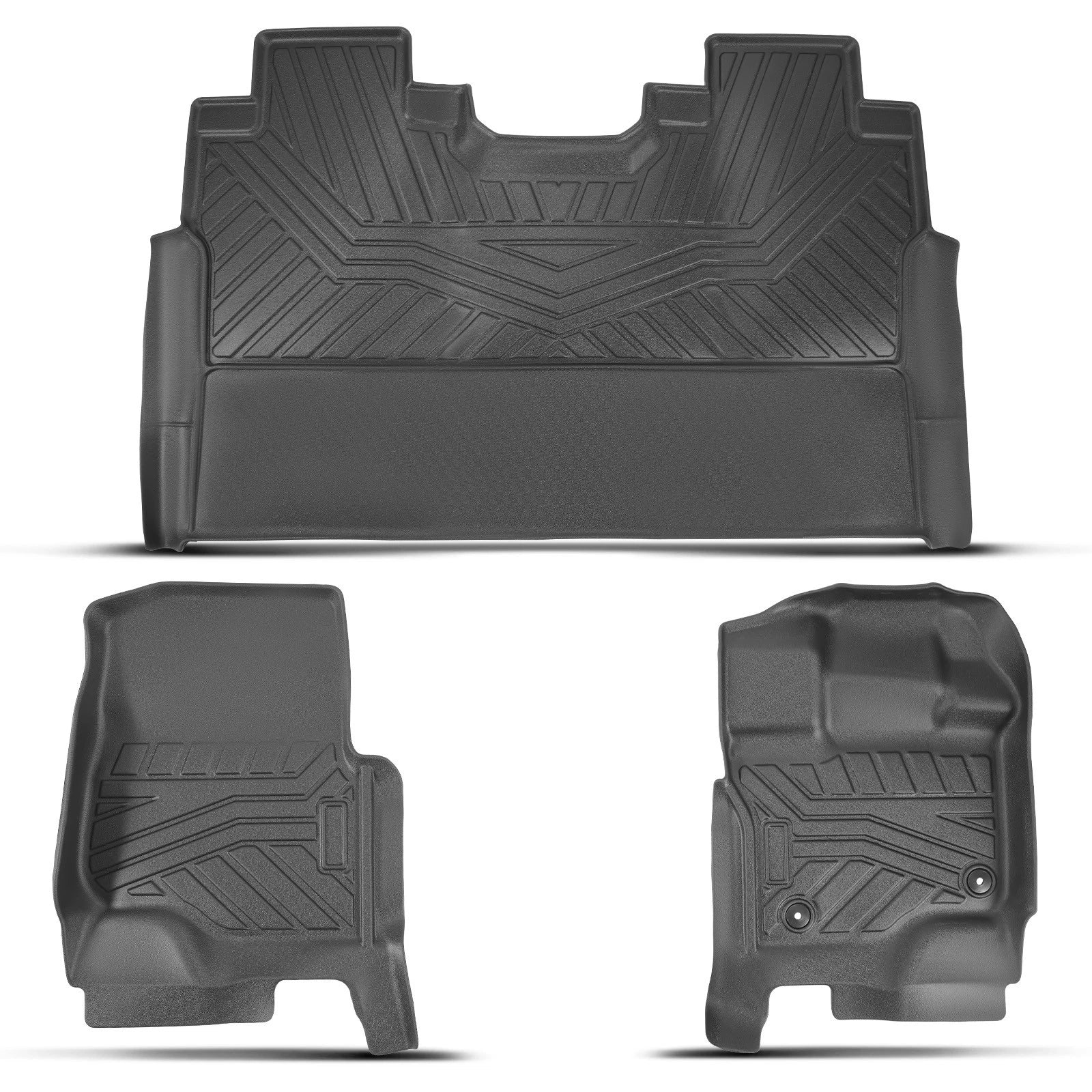 Set of 2 Front & Rear Floor Mats for Ford F150 Super Crew Cab (2015–2025) TPE