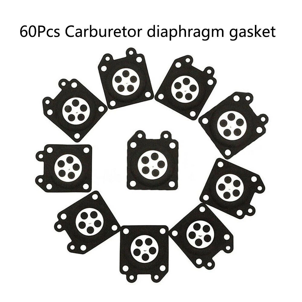 60Pcs Carburetor Diaphragm Gasket for Walbro 95-526-9, 95-526-9-8, 95-526