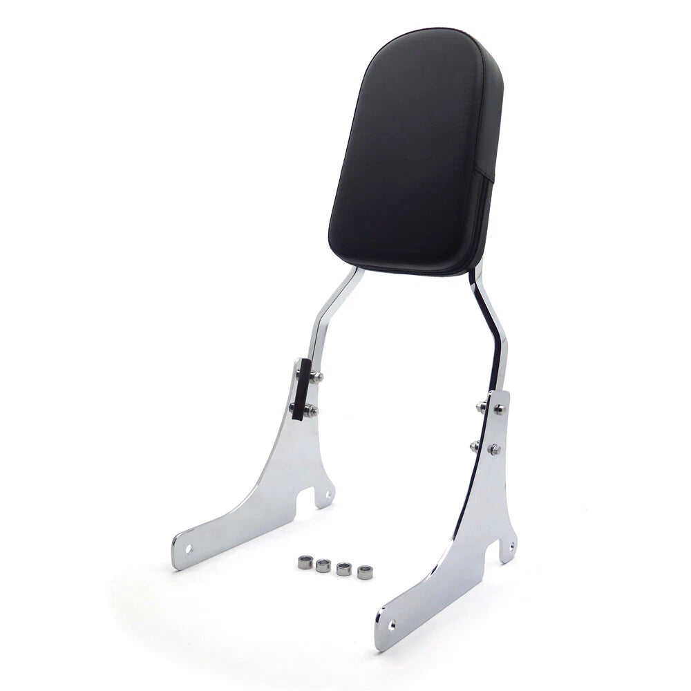 Chrome Flame Backrest Sissy Bar w/ Leather Pad for Kawasaki Vulcan 800 (1996–2006)