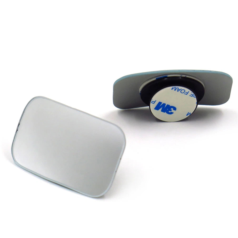 2X Adjustable Blind Spot Side Mirror Stick-On Glass for Universal Fit