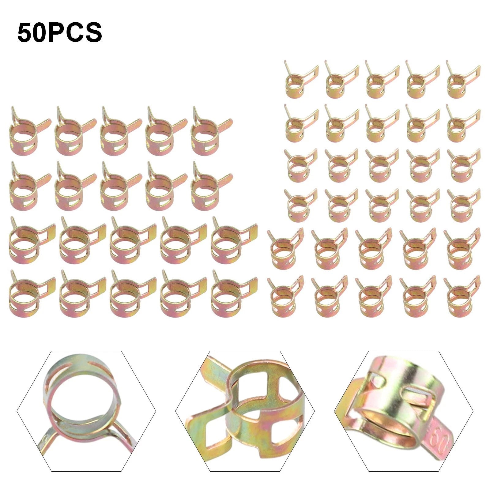 Spring Clip for Fuel Pipe Water Line Hose (5/6/7/8/9mm) 65Mn Steel