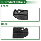 1 Pc Engine Oil Pan No.06K103600R for Audi A1 (2015–2018) Plastic Black