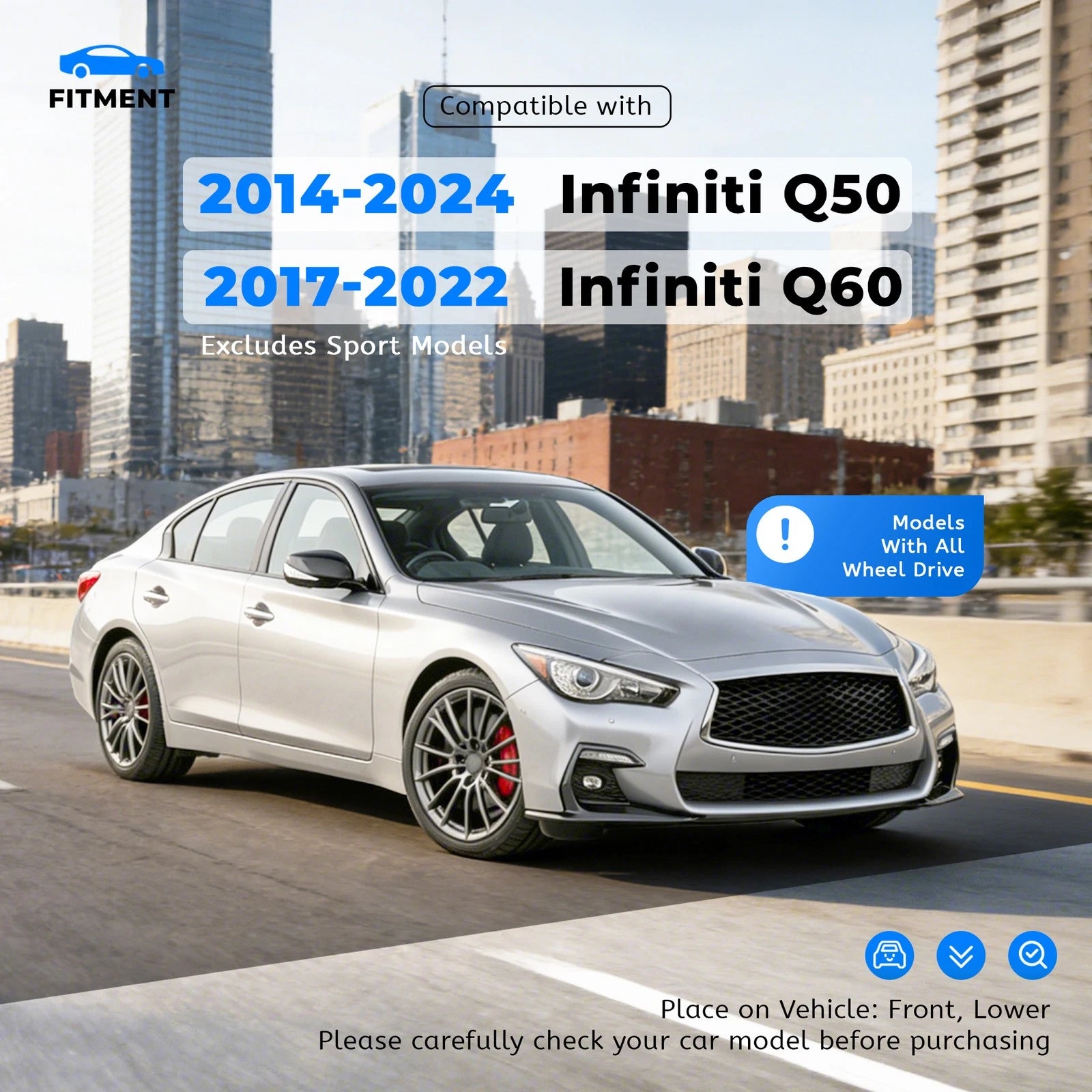 Front Engine Splash Shield Under Cover for Infiniti Q50 Q60 (2014–2024) 758904GE1A