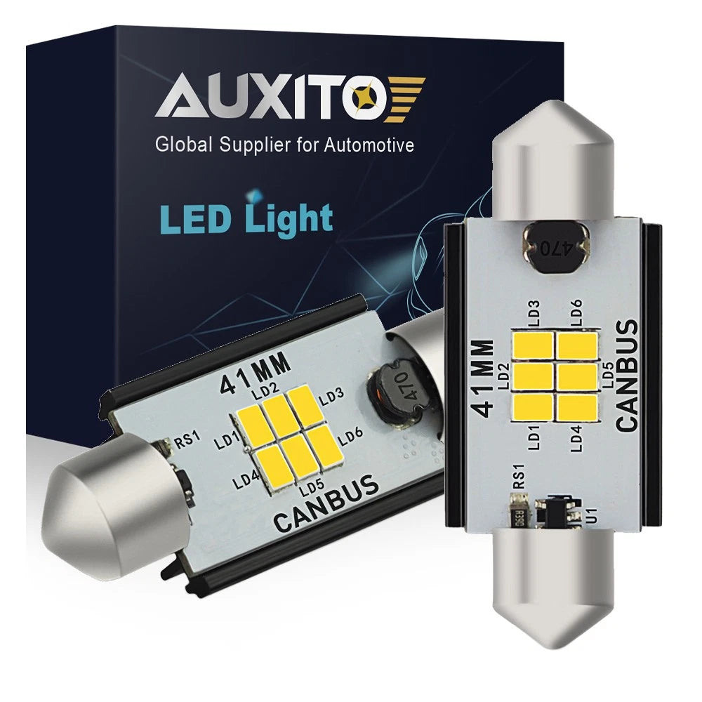 2X 41MM LED Xenon White Bulb Canbus for Courtesy/Dome/Map Light (578 212-2)