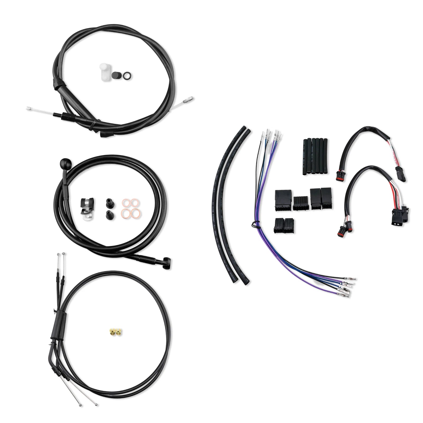 14" Black Stainless Brake Line Kit for Harley Softail (2011–2015) No ABS