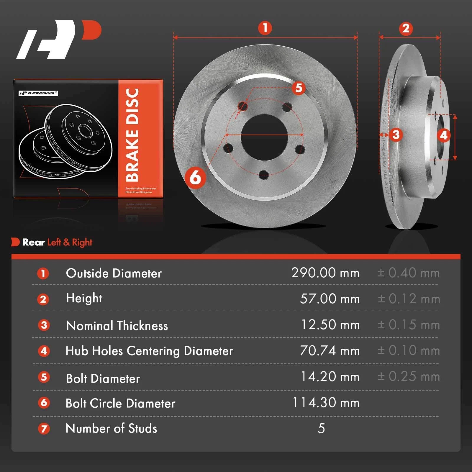 Rear Disc Brake Rotors for Ford Crown Victoria, Lincoln Town Car (1992–1995)