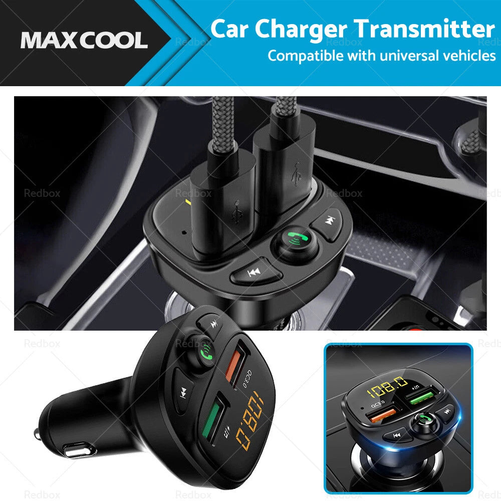 Bluetooth FM Transmitter Car Phone Charger for iPhone Android (2002–2019)