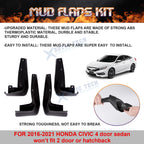 4PCS Front & Rear Mud Flaps for Honda Civic Sedan (2016-2021)