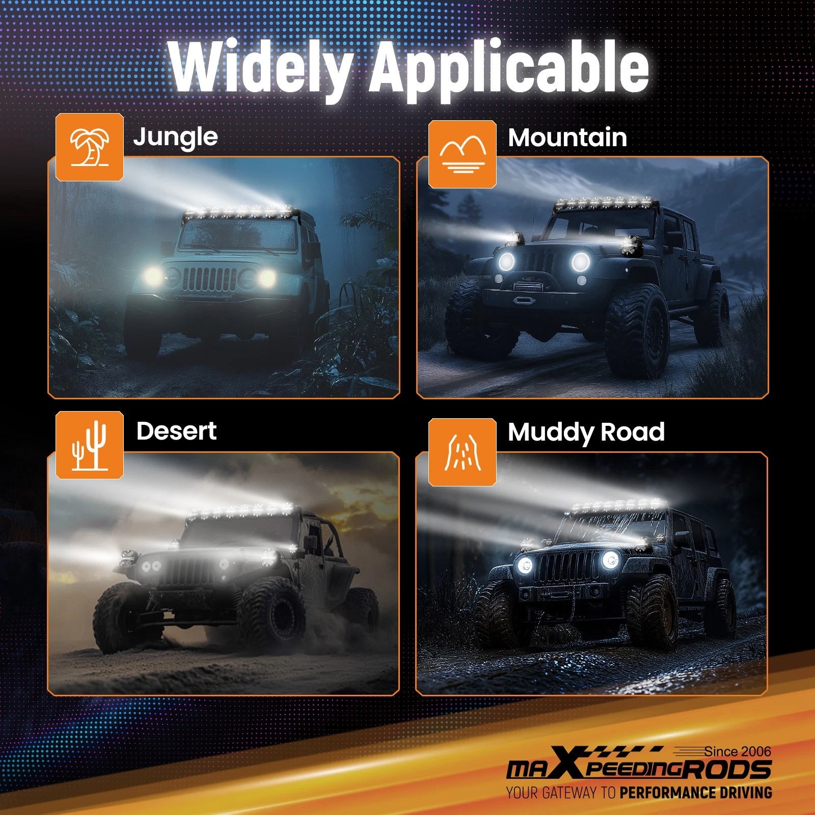 Set of 4 Driving Light Covers for maXpeedingrods 5" Square LED Lights